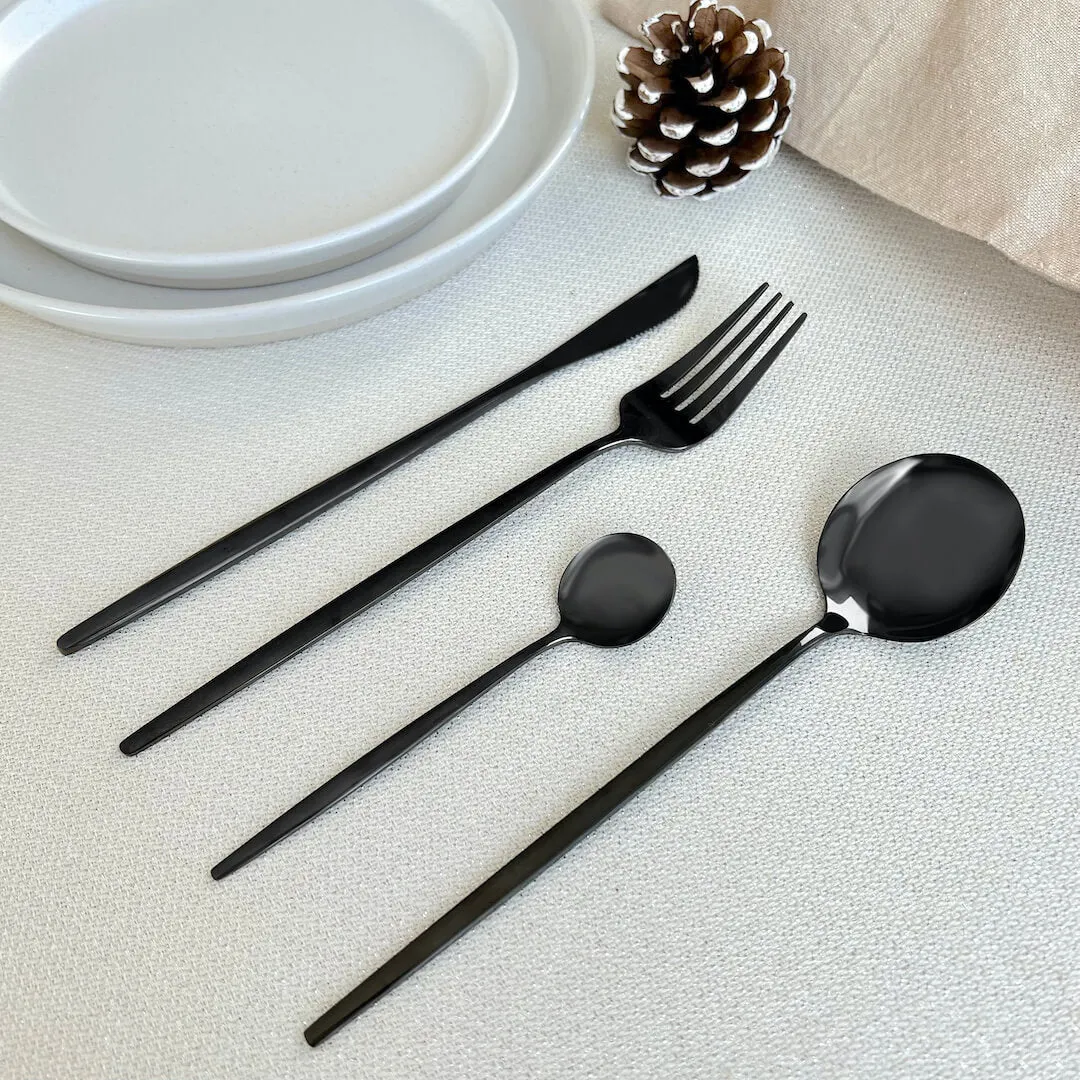 Modern Black Flatware Set