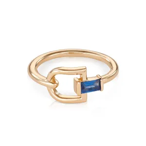 Modern Link sapphire Ring