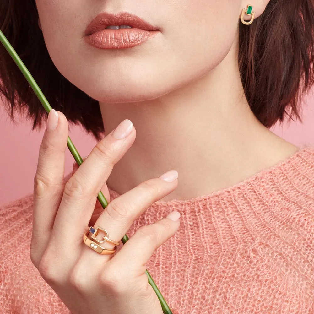 Modern Link sapphire Ring