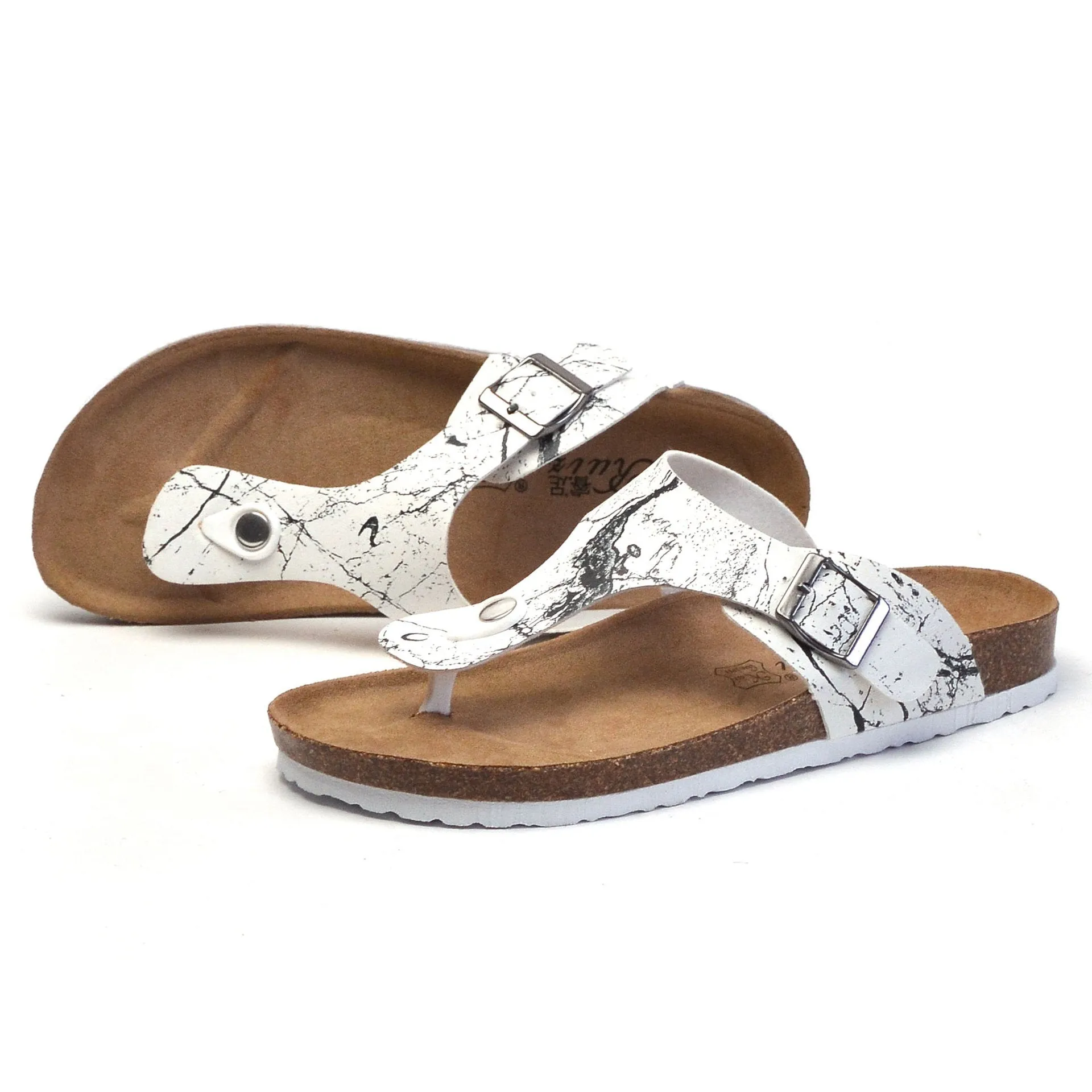 Must-Have for Fashion-Forward Crowd! Classic PU Cork Slippers for Summer - White and Black