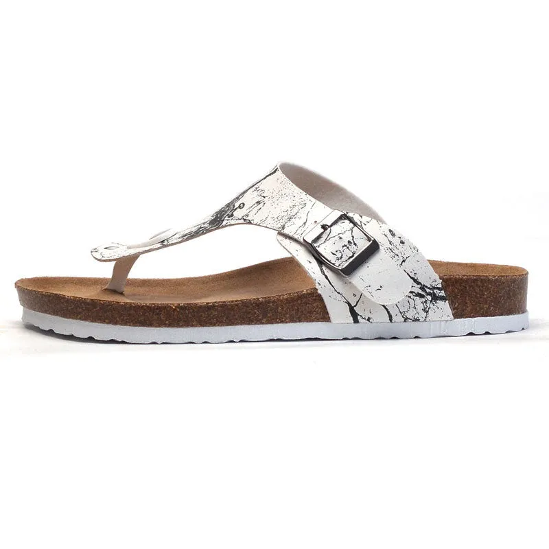Must-Have for Fashion-Forward Crowd! Classic PU Cork Slippers for Summer - White and Black