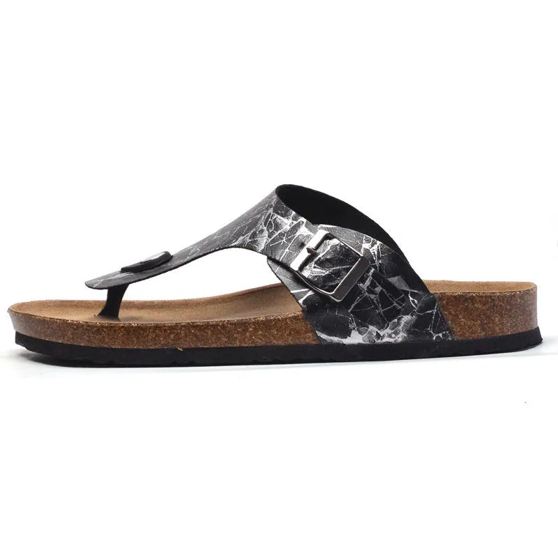 Must-Have for Fashion-Forward Crowd! Classic PU Cork Slippers for Summer - White and Black