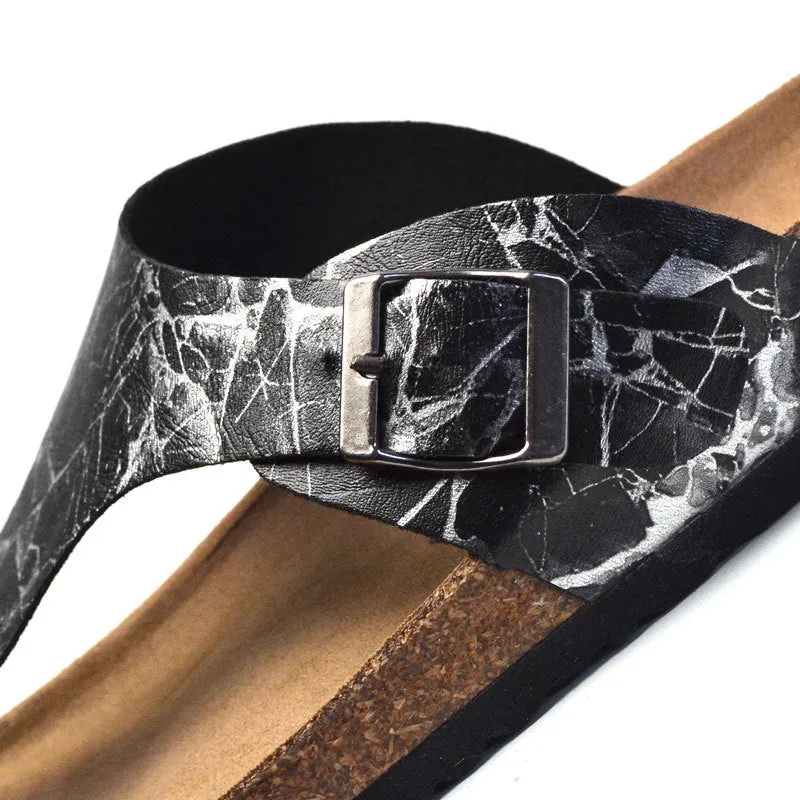 Must-Have for Fashion-Forward Crowd! Classic PU Cork Slippers for Summer - White and Black