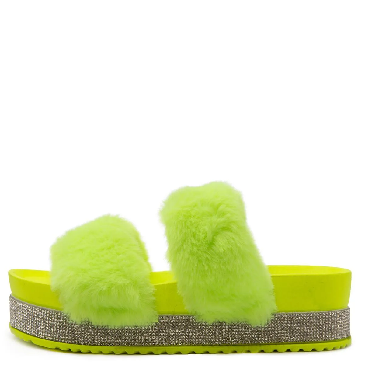 Nighttime-03 Double Band Fur Sandals