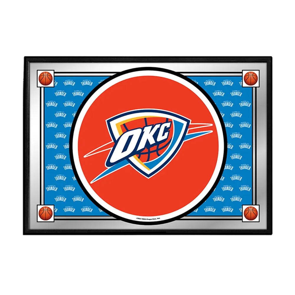Oklahoma City Thunder: Team Spirit - Framed Mirrored Wall Sign