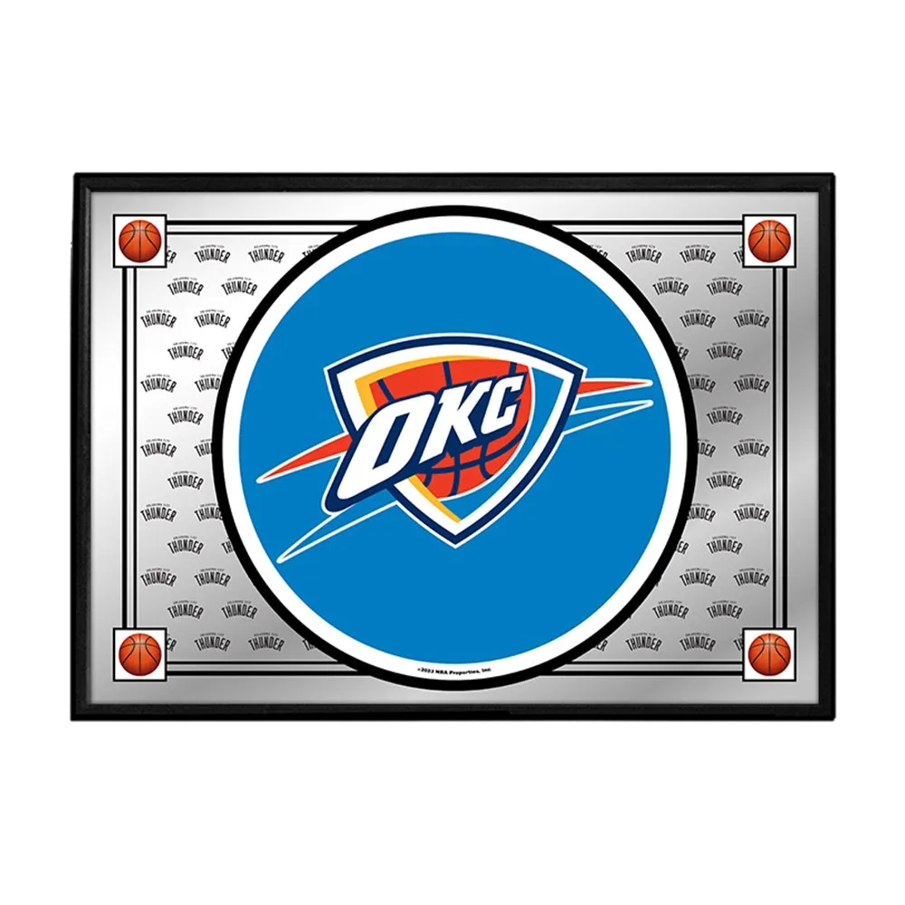 Oklahoma City Thunder: Team Spirit - Framed Mirrored Wall Sign