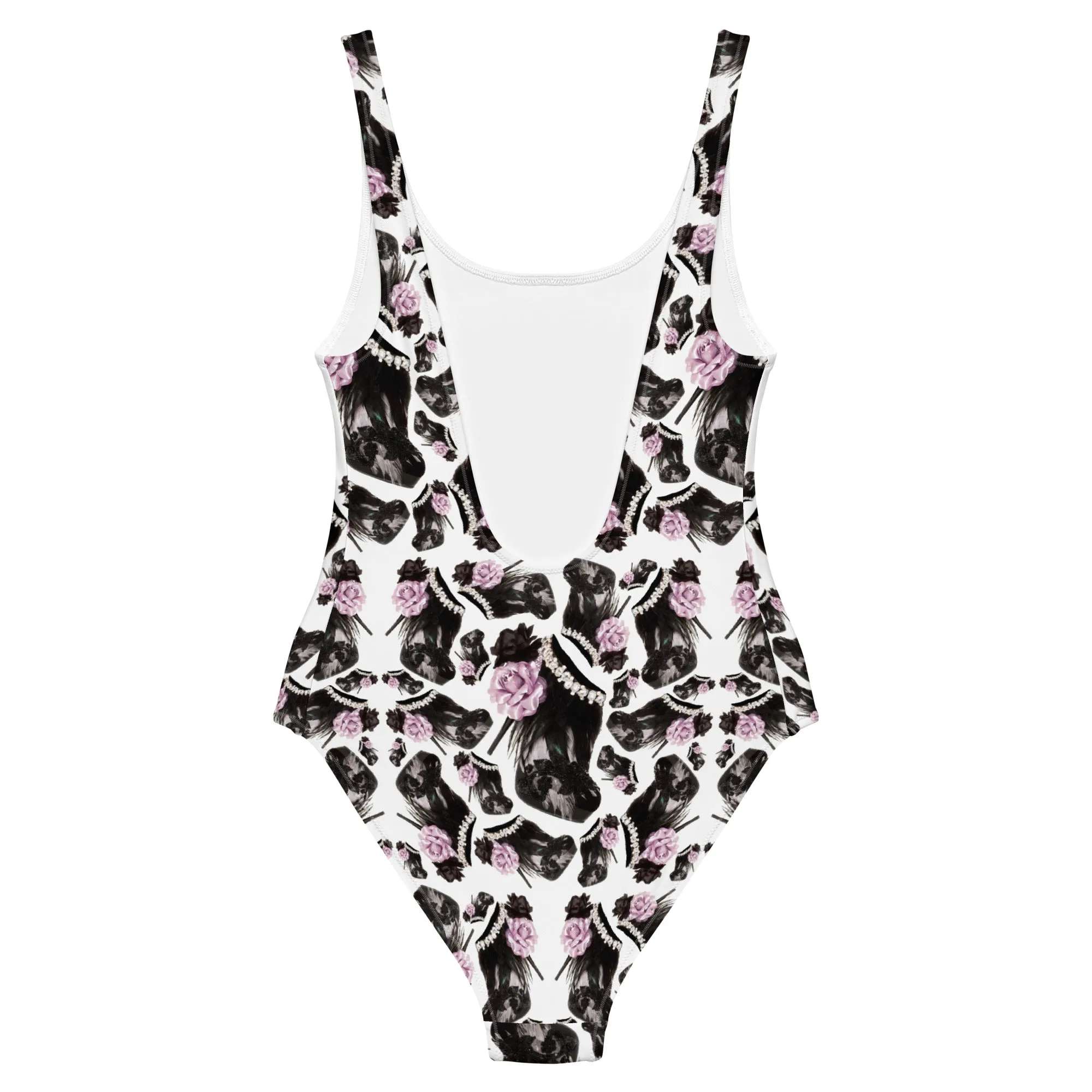 One-Piece Swimsuit 'Lilac feathers boots'