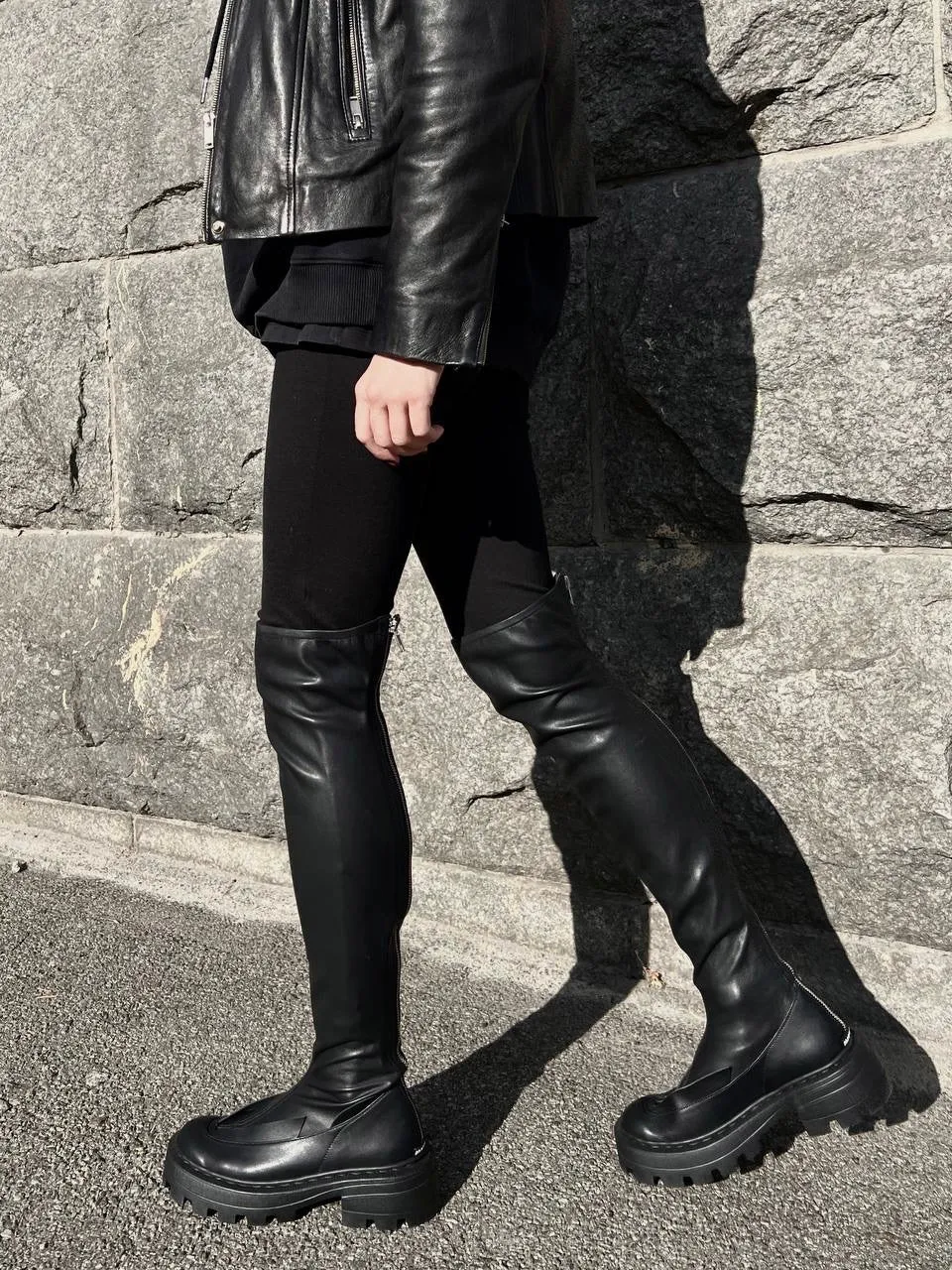 Overknee Tight Boots Black