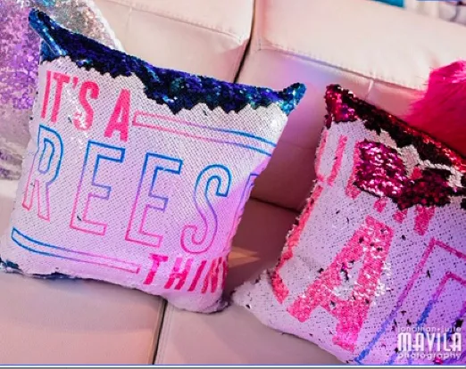 Pillow Flip Sequin Custom Printed Decorative Pillow Case