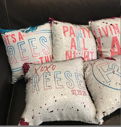 Pillow Flip Sequin Custom Printed Decorative Pillow Case