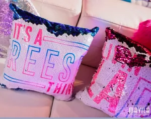 Pillow Flip Sequin Custom Printed Decorative Pillow Case
