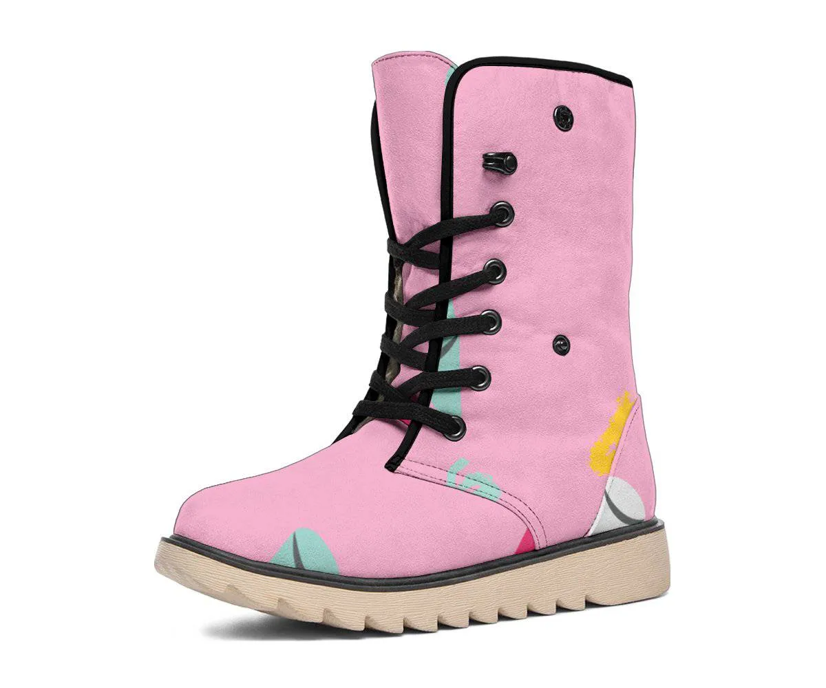 Pink Crayon Polar Boots