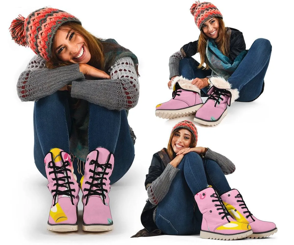 Pink Crayon Polar Boots