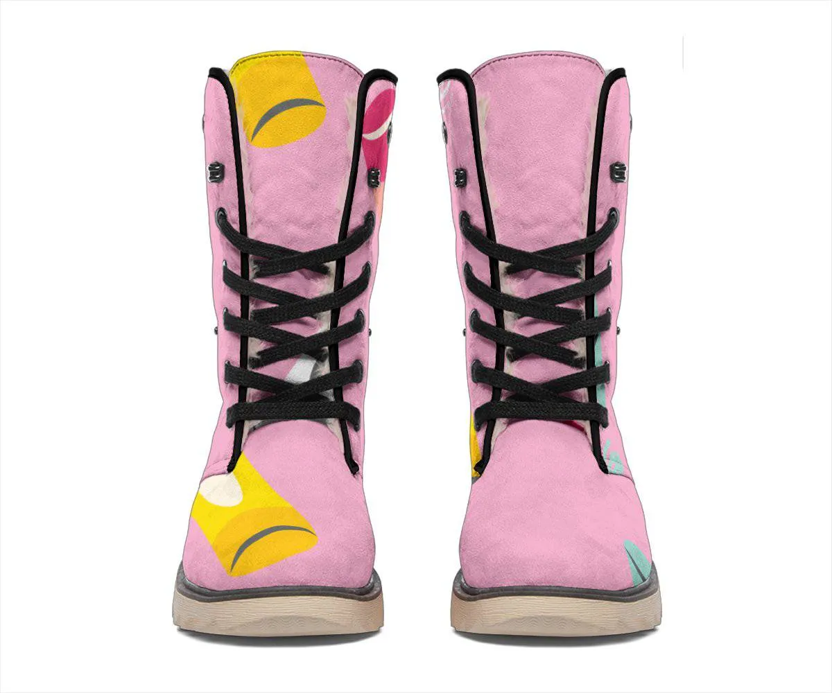 Pink Crayon Polar Boots