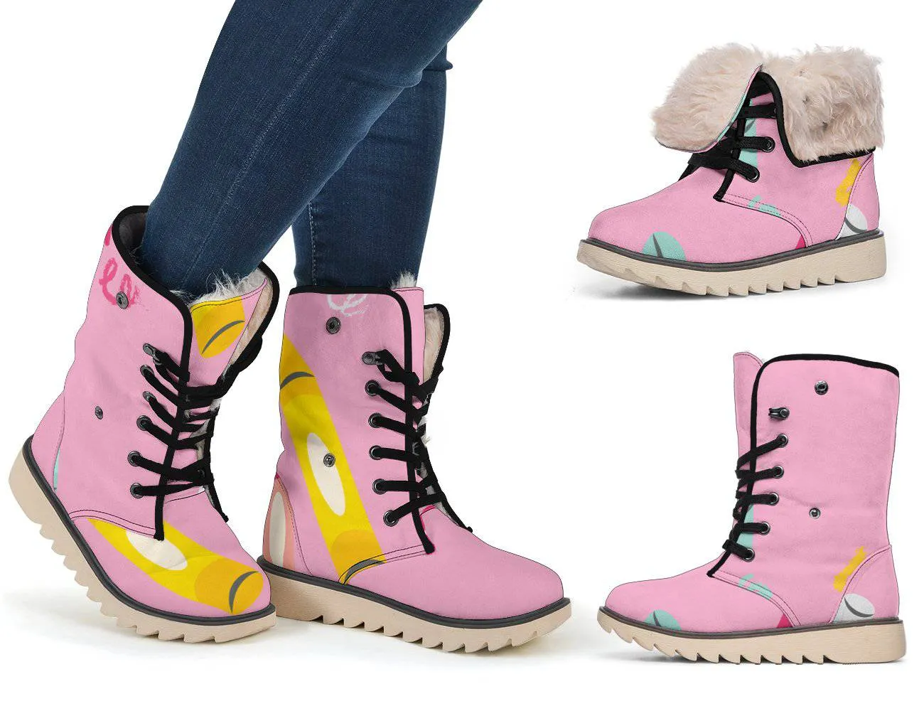 Pink Crayon Polar Boots