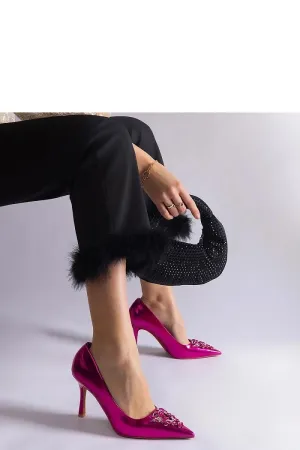 Pink high heels adorned with zircons