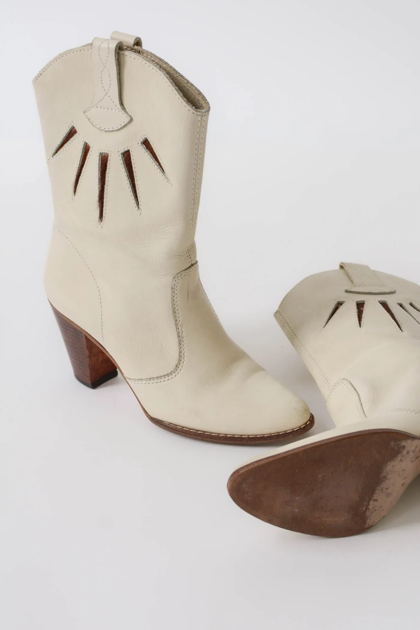 Pony Hair Sunburst Stacked Heel Cowboy Boots ~ 7-7.5