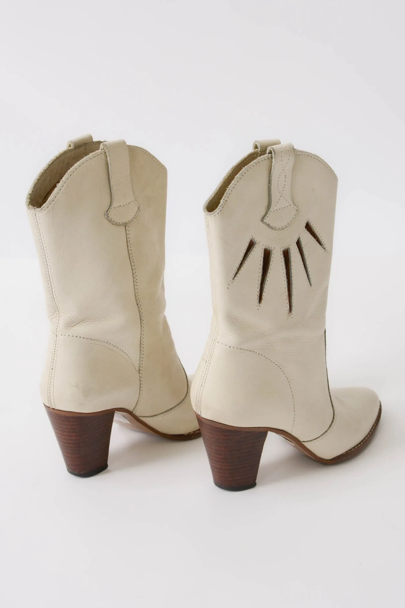 Pony Hair Sunburst Stacked Heel Cowboy Boots ~ 7-7.5