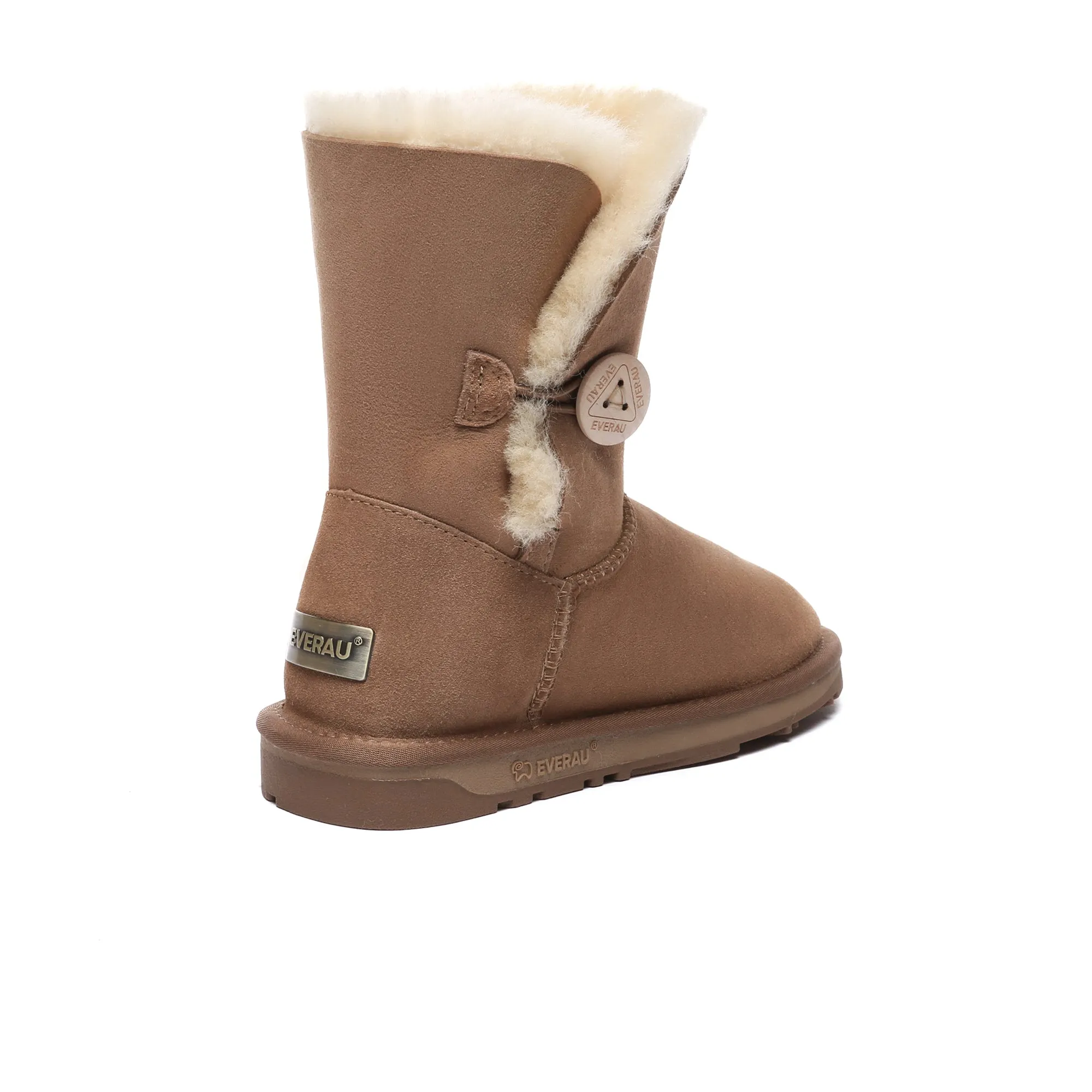 Premium Short Button Classic Sheepskin Boots