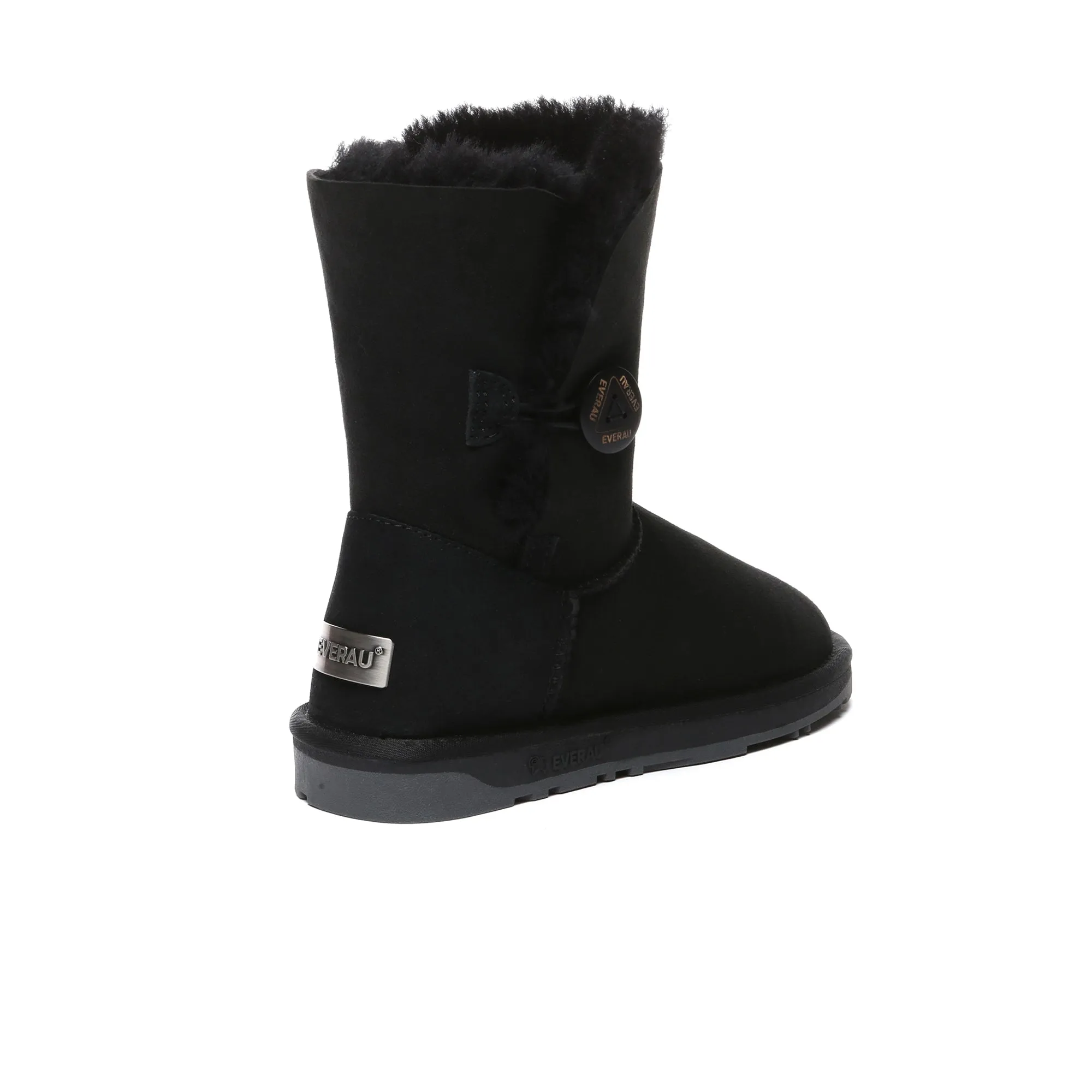 Premium Short Button Classic Sheepskin Boots