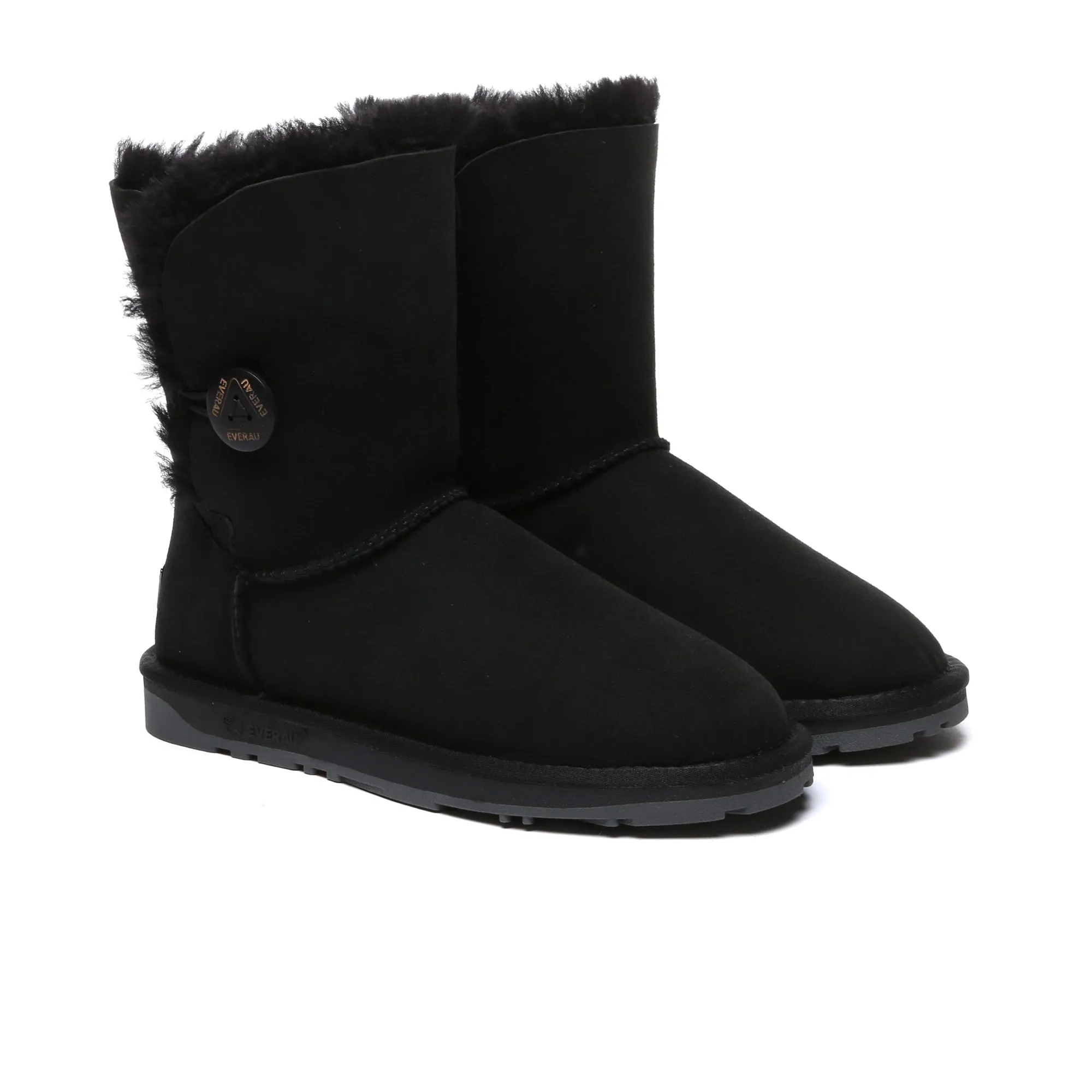 Premium Short Button Classic Sheepskin Boots