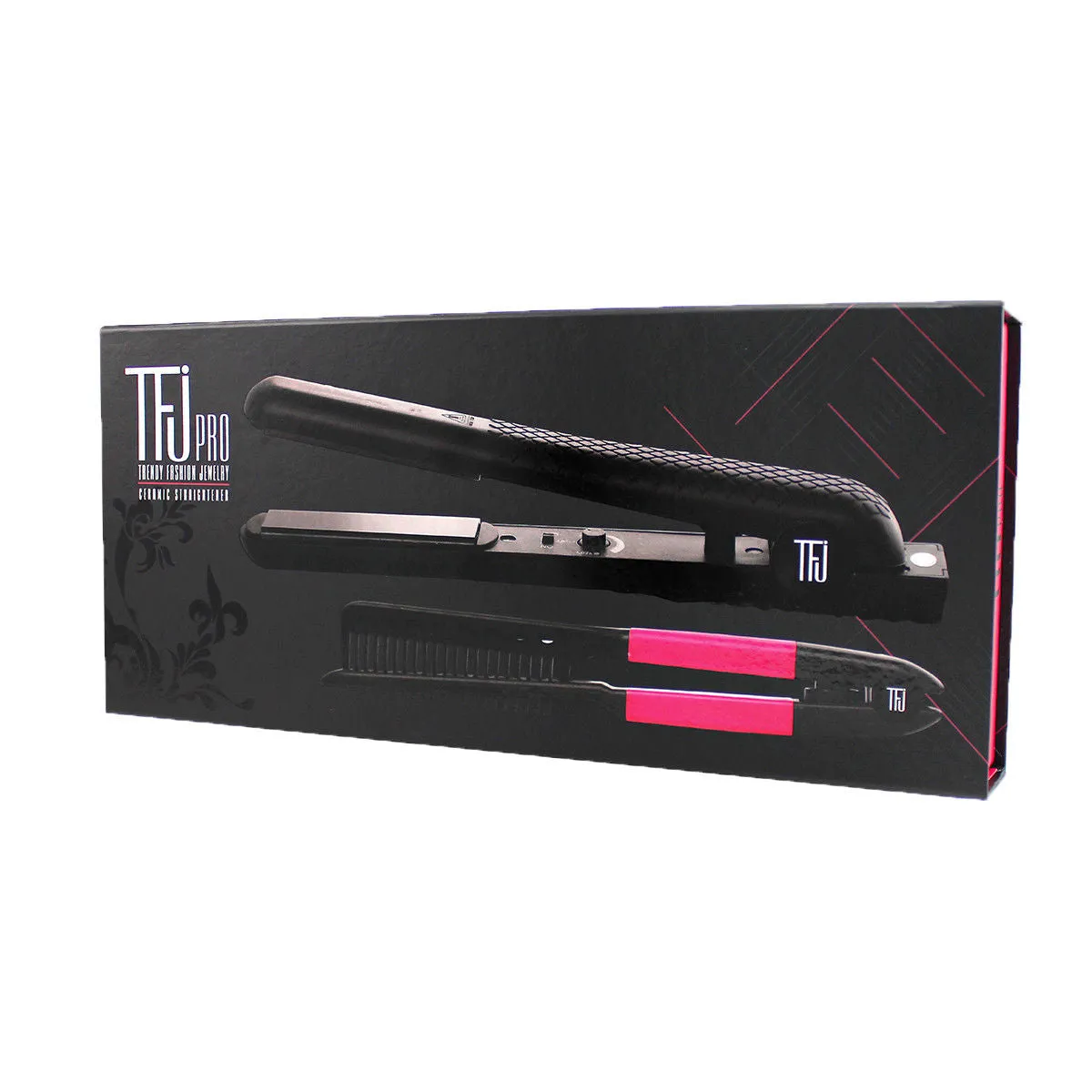 Professional Ceramic Hair Straightener   Comb Set