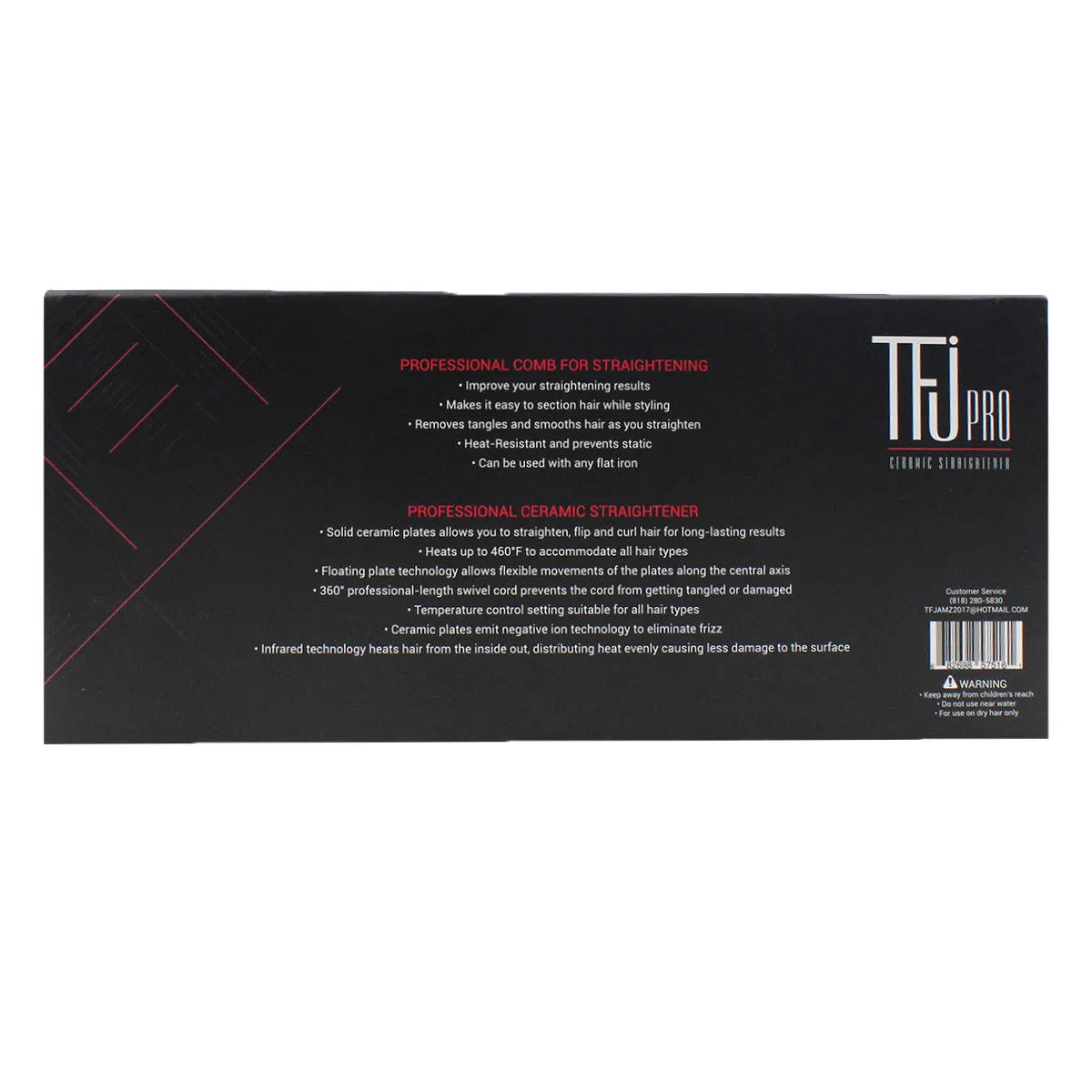 Professional Ceramic Hair Straightener   Comb Set
