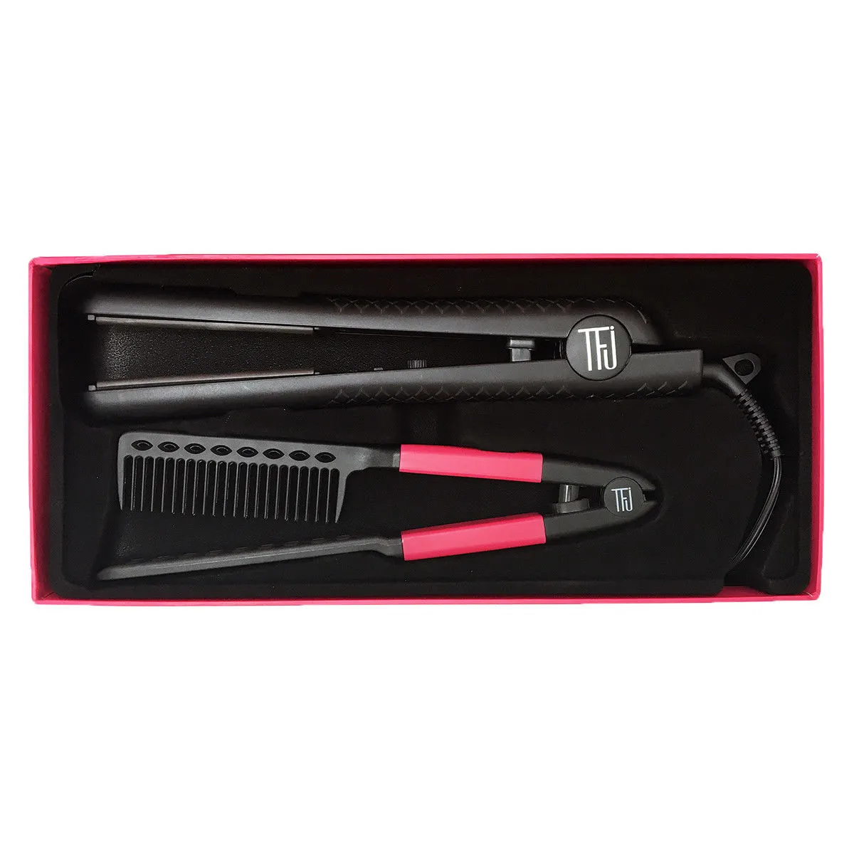 Professional Ceramic Hair Straightener   Comb Set