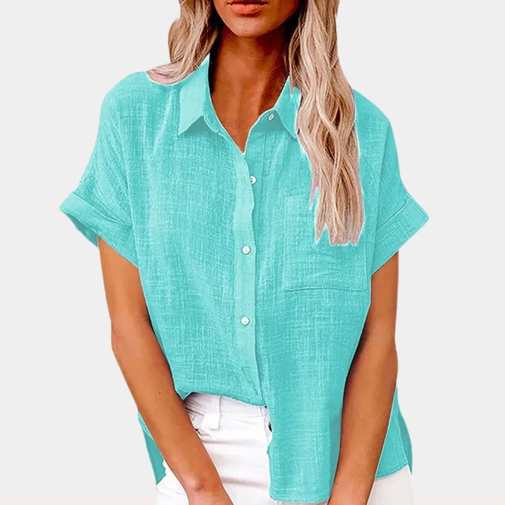 Relaxed Fit Button-Down Top