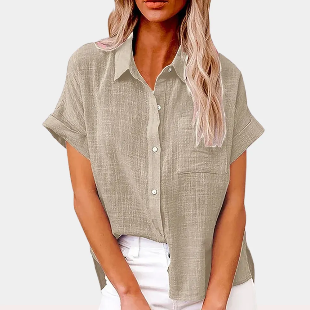 Relaxed Fit Button-Down Top
