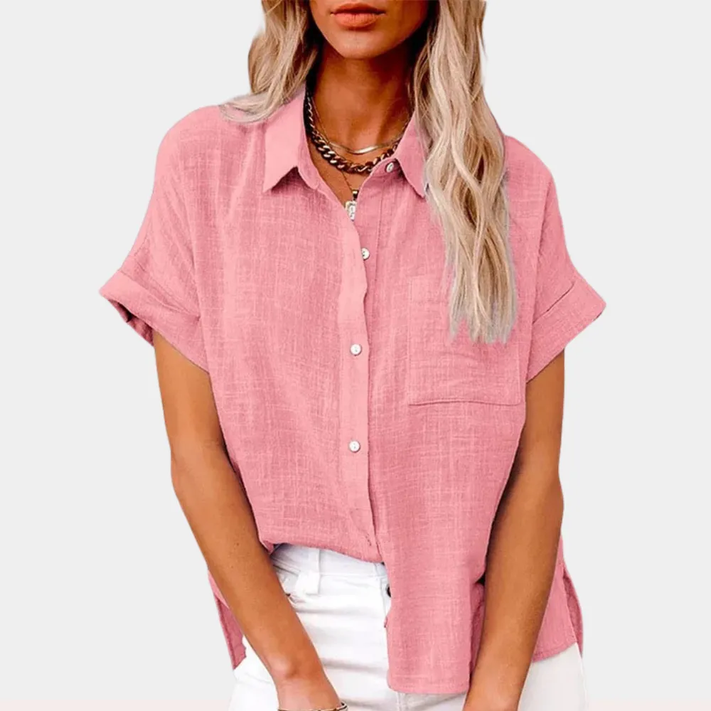 Relaxed Fit Button-Down Top
