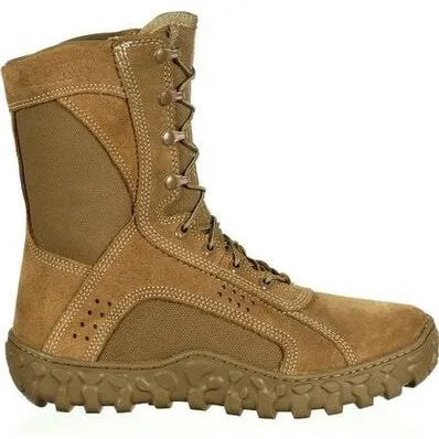 Rocky Men's S2V Tactical 8" Soft Toe Water Resist Military Boot- Brown- RKC180