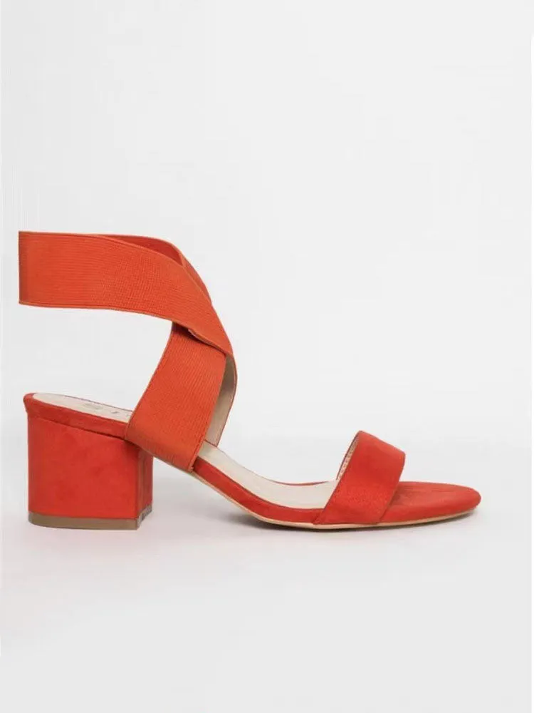 Round Toe Chunky Heel Sandal