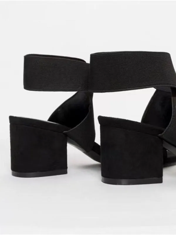 Round Toe Chunky Heel Sandal