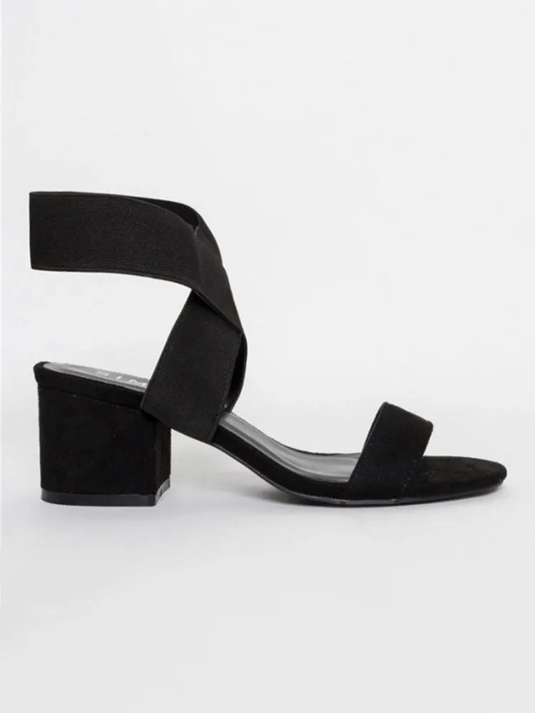 Round Toe Chunky Heel Sandal