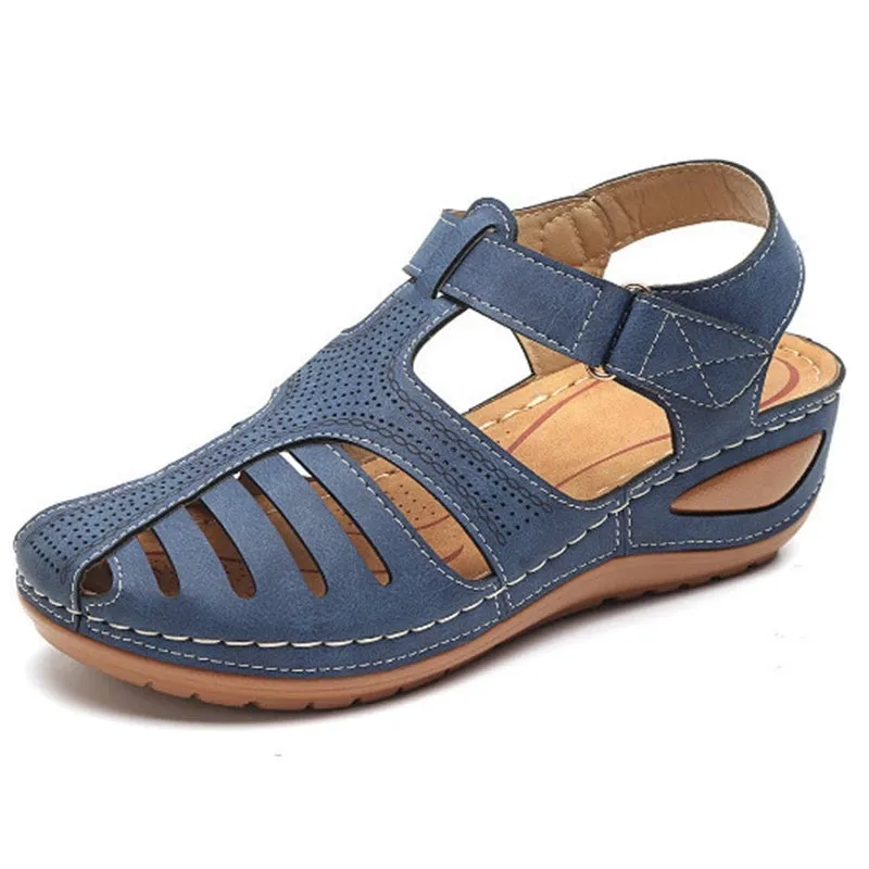 RXFSP Woman Summer Vintage Wedge Sandals Buckle Casual Sewing Women Shoes