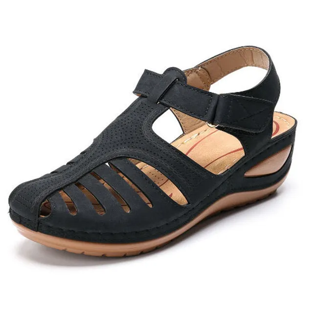 RXFSP Woman Summer Vintage Wedge Sandals Buckle Casual Sewing Women Shoes