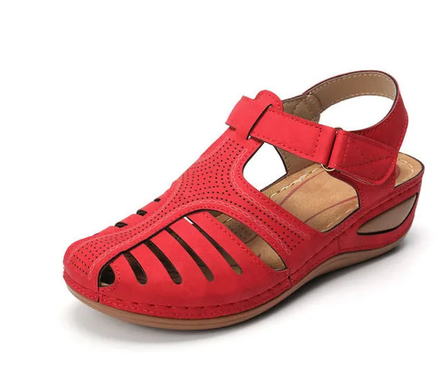 RXFSP Woman Summer Vintage Wedge Sandals Buckle Casual Sewing Women Shoes