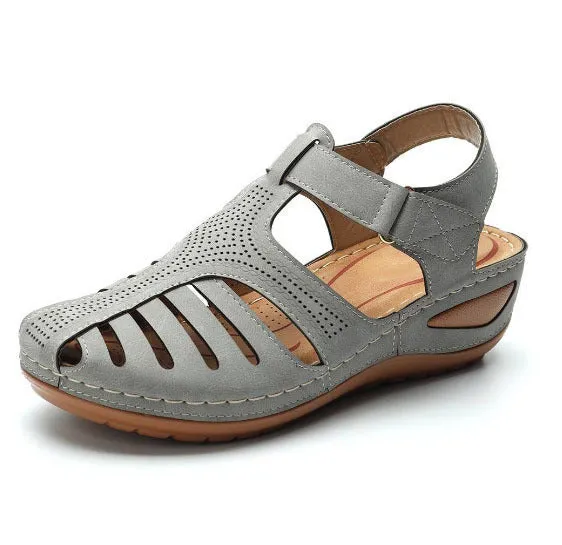 RXFSP Woman Summer Vintage Wedge Sandals Buckle Casual Sewing Women Shoes