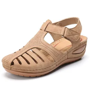 RXFSP Woman Summer Vintage Wedge Sandals Buckle Casual Sewing Women Shoes