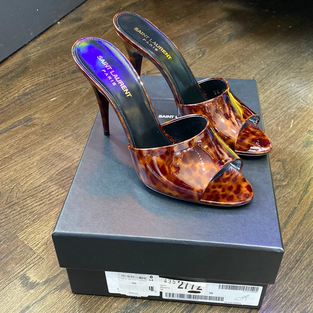 Saint Laurent Sexy Toortoise Stiletto Leopard Heel Mule Sandal