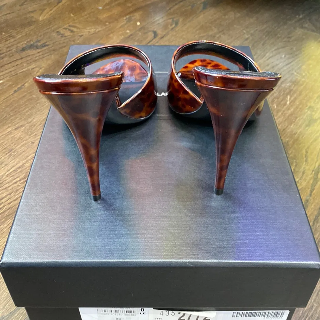 Saint Laurent Sexy Toortoise Stiletto Leopard Heel Mule Sandal