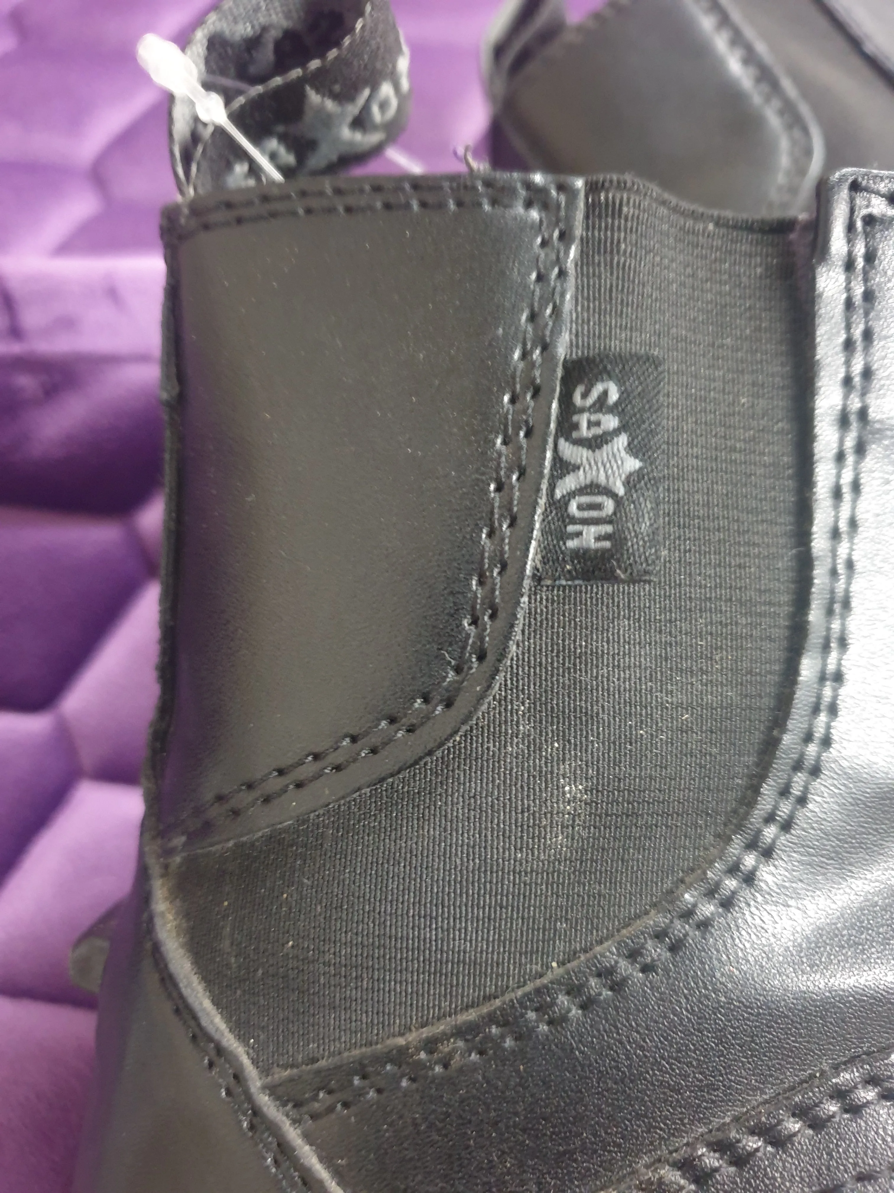 Saxon kids jodhpur boots black leather size 2