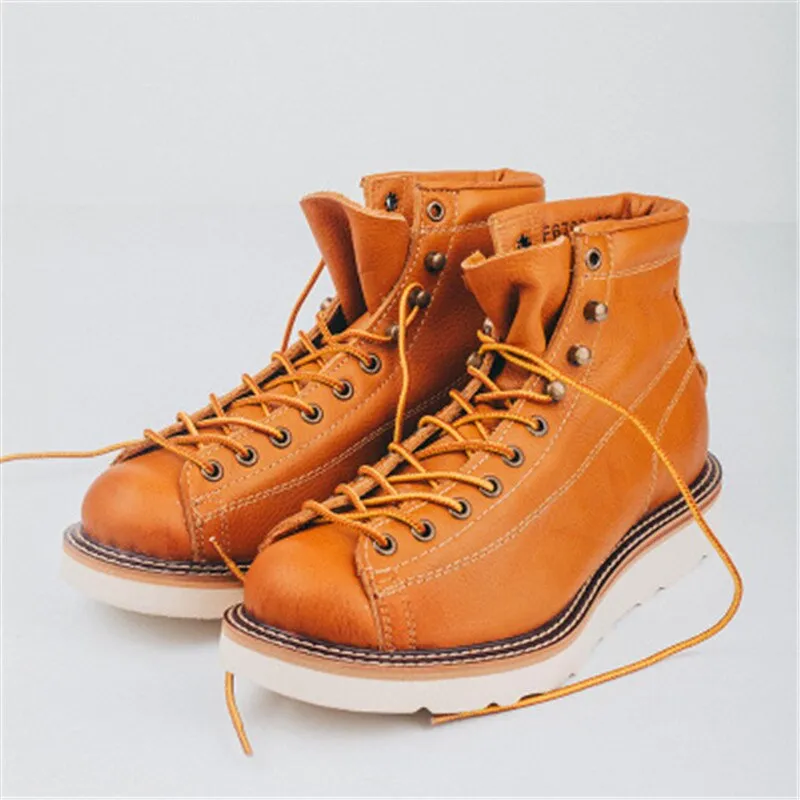 Soft Leather Boots Men Military