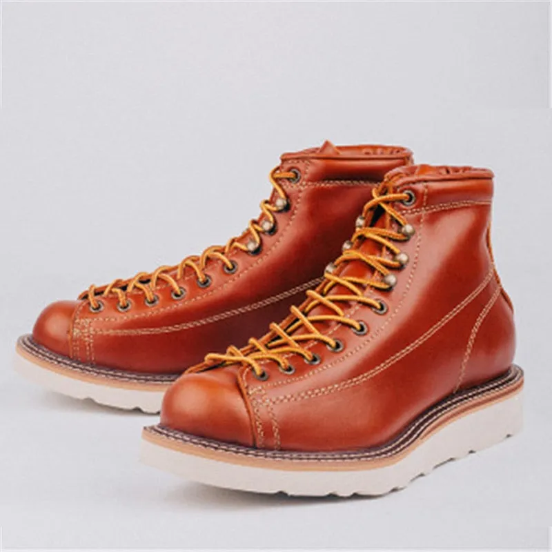 Soft Leather Boots Men Military