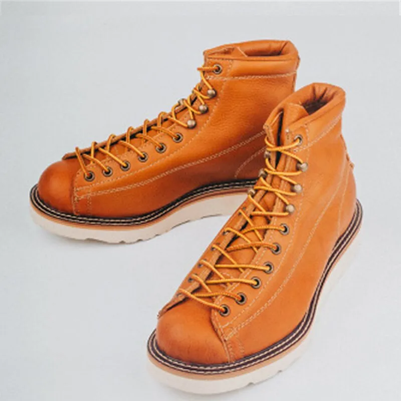 Soft Leather Boots Men Military
