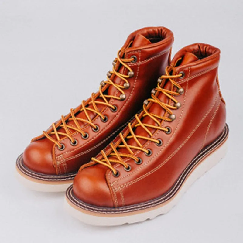Soft Leather Boots Men Military
