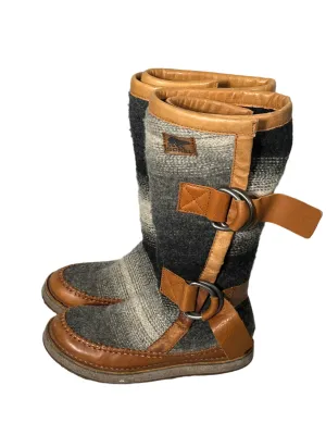 Sorel Leather Strap Wool Boots