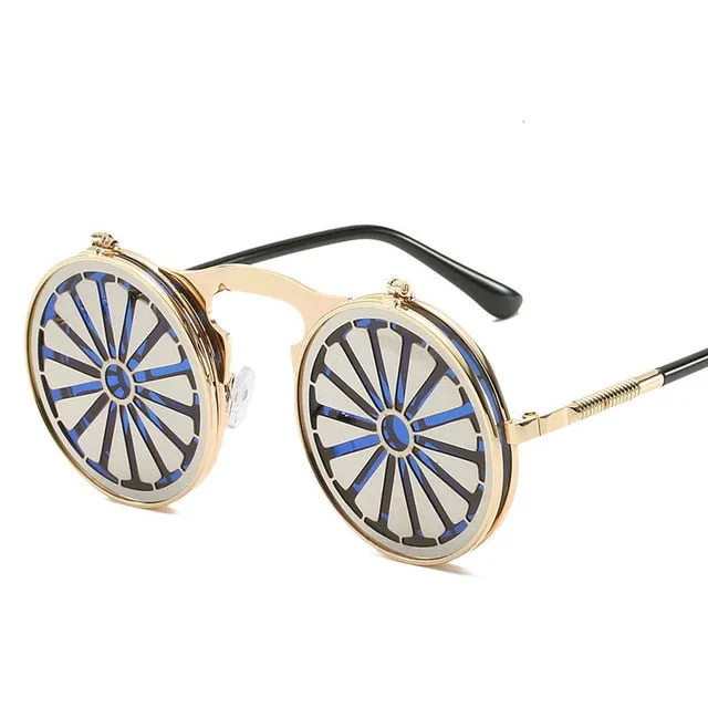Steampunk Flip-up Retro Mirror Sunglasses