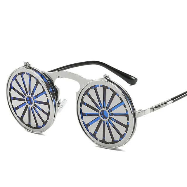Steampunk Flip-up Retro Mirror Sunglasses